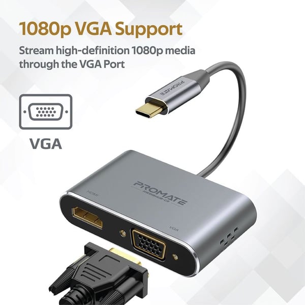 Promate HDMI To Type C & VAG Adapter Promate HDMI To Type C & VAG Adapter