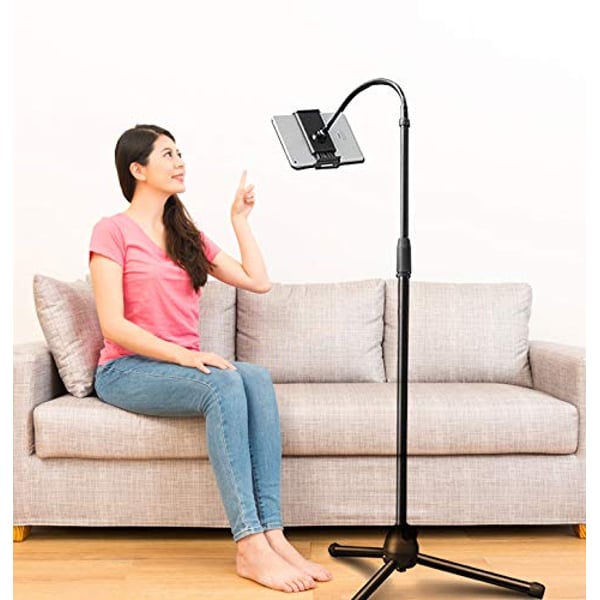 Technomounts Mobile Stand Tripod Lazy Tablet Stand |universal Phone Stand Tablet Holder For 3.5-12.5 Inch (black)