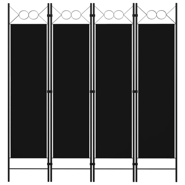 Vidaxl 4-panel Room Divider Black 160x180 Cm