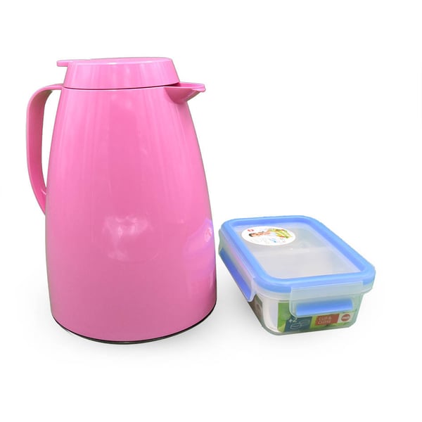 Emsa Basic Flask-Pink + Food Saver 1L