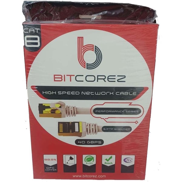 Bitcorez CAT 8 Patch Cord 5m White Bitcorez CAT 8 Patch Cord 5m White