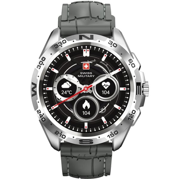 Swiss Military SM-WCH-DOM1-S-GRY Dom Smart Watch With Silicon Strap Grey Swiss Military SM-WCH-DOM1-S-GRY Dom Smart Watch With Silicon Strap Grey