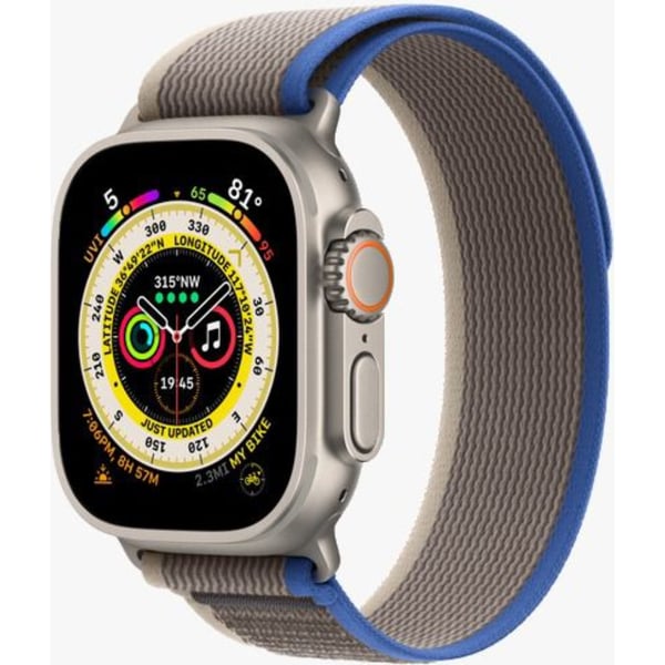 Green Lion Trial Loop Watch Strap for Apple Watch 42/44/45/49- Blue/Grey