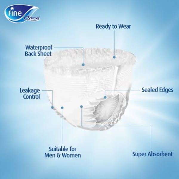 Fine Care Incontinence Unisex Pull-Ups, Waist (80 - 110cm), Medium, Pack Of 14 Fine Care Incontinence Unisex Pull-Ups, Waist (80 - 110cm), Medium, Pack Of 14