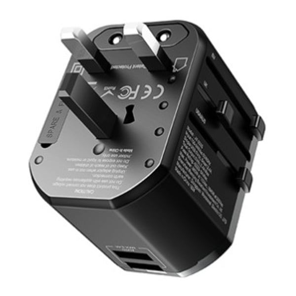 Rock BP-RCC Multi-Universal Travel Adapter + 3 in 1 Cable Black Rock BP-RCC Multi-Universal Travel Adapter + 3 in 1 Cable Black