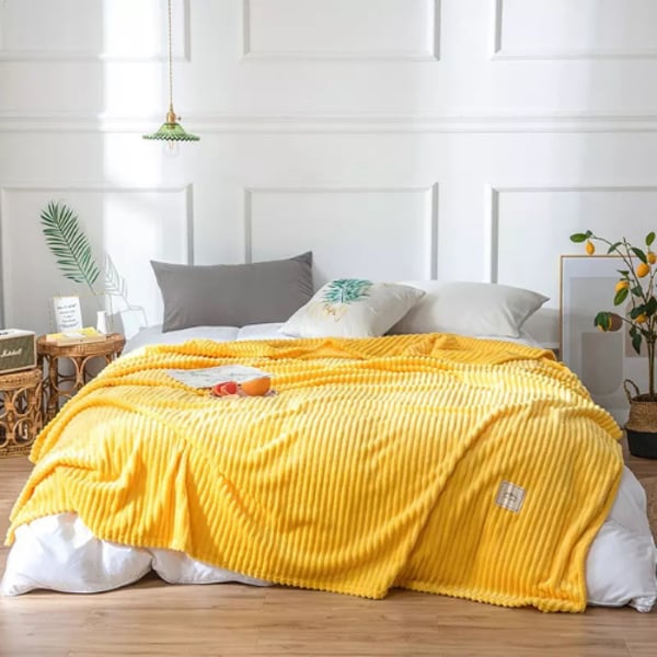Buy Deals for Less Soft Fleece Blanket, Double Size, Plain Yellow