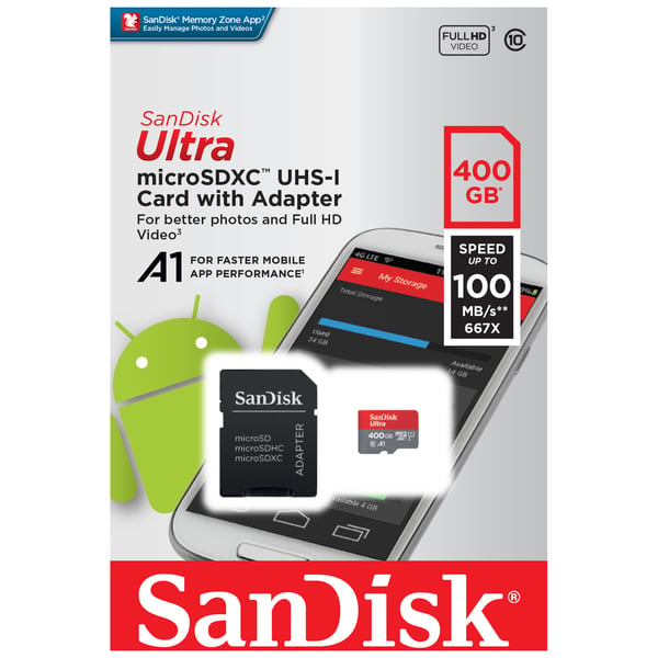 Sandisk Ultra Micro SDXC UHSI Memory Card 400GB SDSQUAR-400G-GN6MA