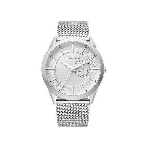 Police Helder Watch With Silver Dial And Silver Mesh Bracelet For Men - Pl 15919js-04mm Police Helder Watch With Silver Dial And Silver Mesh Bracelet For Men - Pl 15919js-04mm