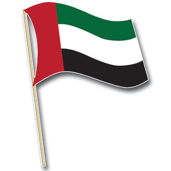 Uae Flag 24inx36in With Wooden Stick Uae Flag 24inx36in With Wooden Stick