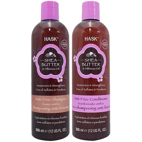 Hask Shea Butter & Hibiscus Oil Anti-frizz Shampoo & Conditioner Set 355 Ml Hask Shea Butter & Hibiscus Oil Anti-frizz Shampoo & Conditioner Set 355 Ml