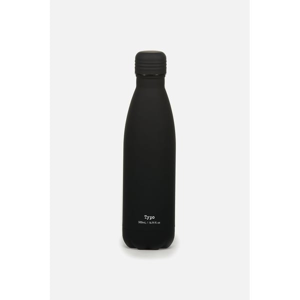 TYPO Metal Drink Bottle Black Rubber TYPO Metal Drink Bottle Black Rubber