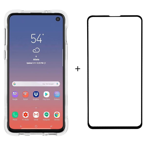 Case Mate Tough Case + Glass Screen Protectr Clear For Samsung S10e Case Mate Tough Case + Glass Screen Protectr Clear For Samsung S10e