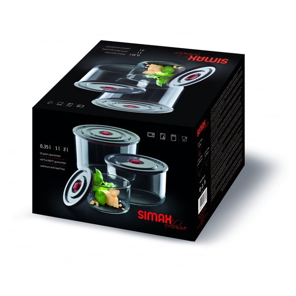 Simax SMX.50965 Storage Dish Set 3pcs With Lid 0.35-1-2L Simax SMX.50965 Storage Dish Set 3pcs With Lid 0.35-1-2L