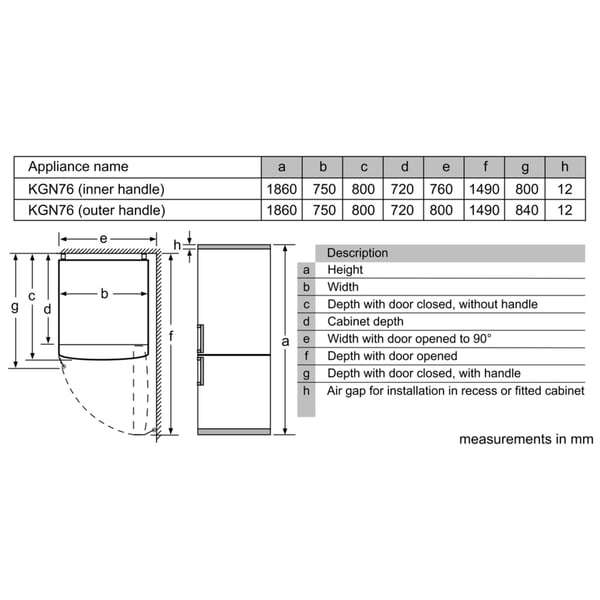 Siemens Bottom Freezer 578 Litres KG76NDI30M Siemens Bottom Freezer 578 Litres KG76NDI30M