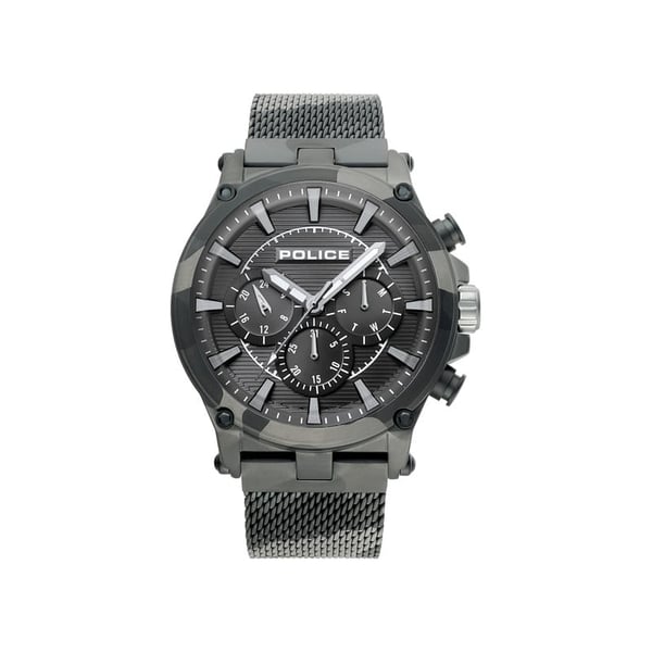 Police Taman Analogue Black Dial Black Camouflage Mesh Bracelet Watch For Men - Pl 15920jsmb-02mm