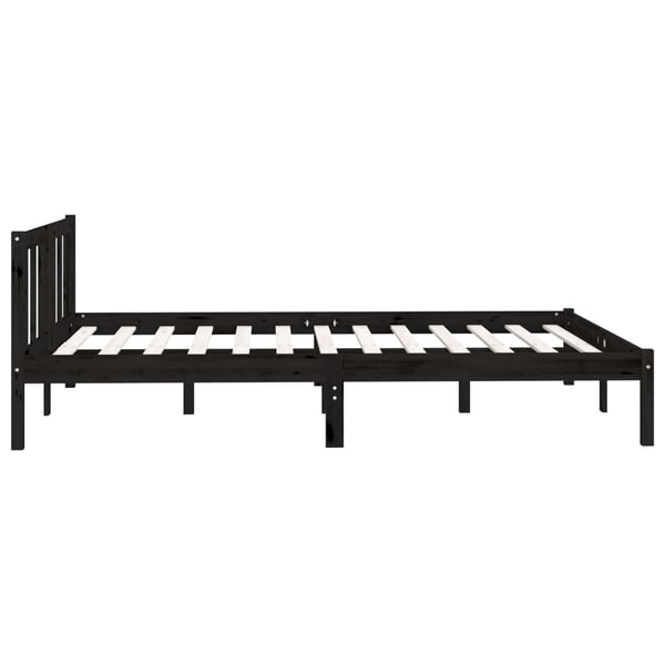 vidaXL Bed Frame Black Solid Pinewood 120x200 cm