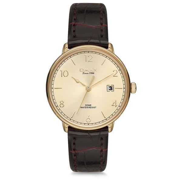 Omax Dome Series Brown Leather Analog Watch For Women DCD002G15I Omax Dome Series Brown Leather Analog Watch For Women DCD002G15I