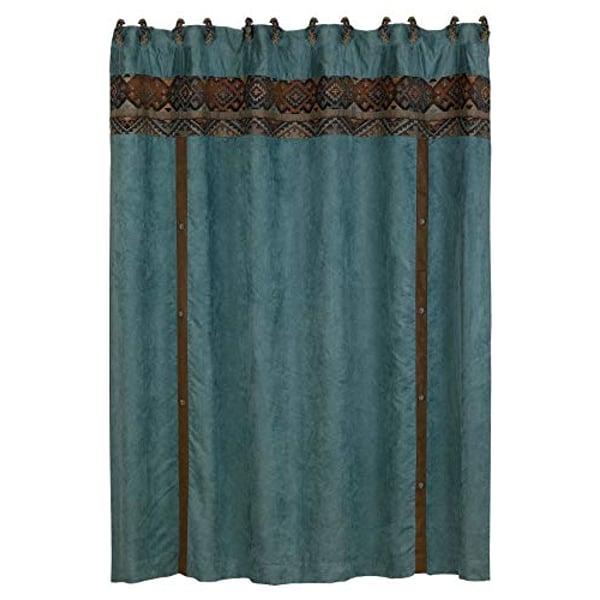 Hiend Accents Del Rio Faux Suede Western Shower Curtain & Rings Bath Set, 72