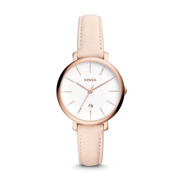 Fossil ES4369 Jacqueline Three-Hand Date Pastel Pink Leather Watch