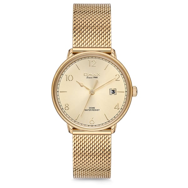 Omax Dome Series Gold Mesh Analog Watch For Women DCD004G11I Omax Dome Series Gold Mesh Analog Watch For Women DCD004G11I