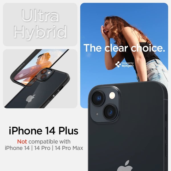 Spigen Ultra Hybrid designed for iPhone 14 Plus case cover - Matte Black
