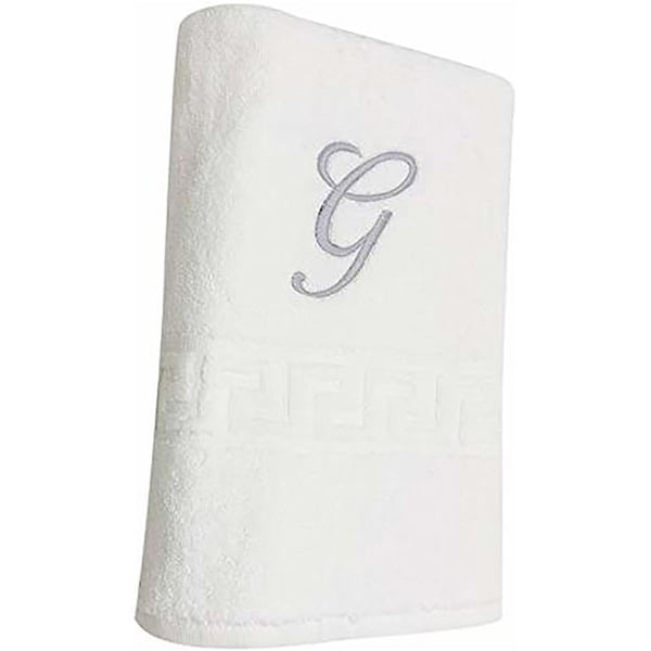 Personalized For You Cotton White G Embroidery Bath Towel 70*140 cm Personalized For You Cotton White G Embroidery Bath Towel 70*140 cm