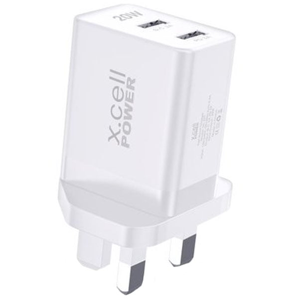 Xcell Dual Port Wall Charger White