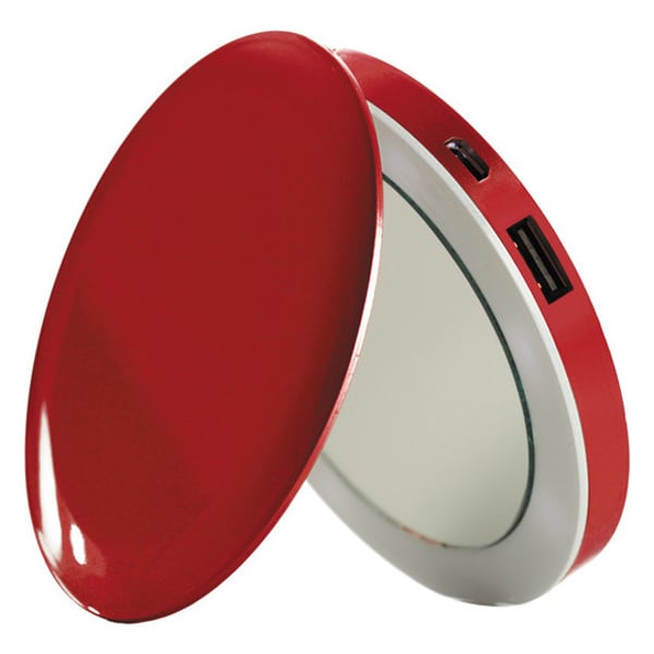 Hyper Pearl Compact Mirror + Power Bank 3000mAh Red - Pl3000 Hyper Pearl Compact Mirror + Power Bank 3000mAh Red - Pl3000