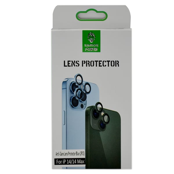 Samos Anti Glare Camera Glass Protector For Iphone 14/14 Plus Blue