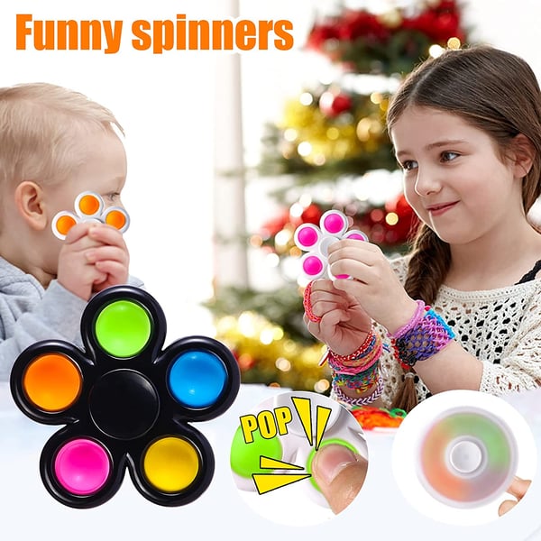 Lavish Fidget Spinner Pop Toys 1 Pack, Push Popper Pop Bubble Simple Pop Fidget Toy Set Hand Spinners Stress Relief For Kids Random Selection