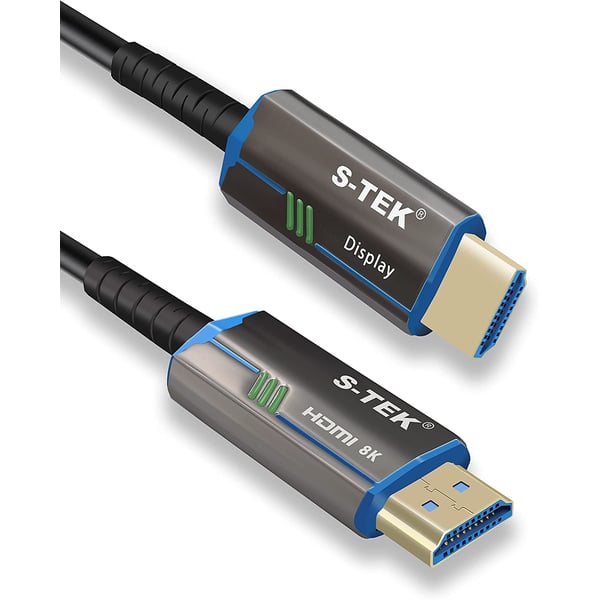 S-TEK 8K [100M/328Ft] AOC HDMI Cable Ultra High Speed 48Gbps HDMI 2.1 8K 60Hz 4K 120Hz, eARC, Dynamic HDR, Dolby Vision, Compatible with Heavy Duty Projectors, Cinema Rooms, Meeting Rooms, Fibre