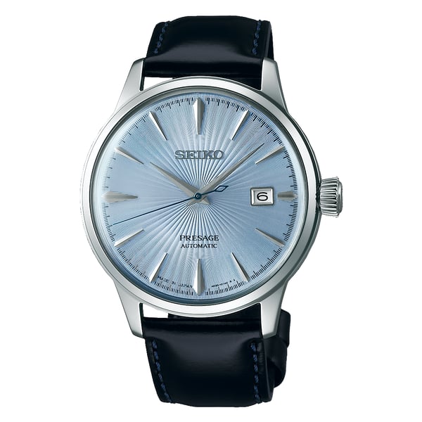 Seiko Presage Black Leather Analog Watch For Men SRPB43J1