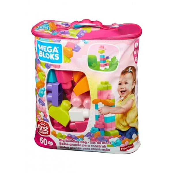 MEGA BLOKS BIG BUILDING BAG 60PCS PINK DCH54