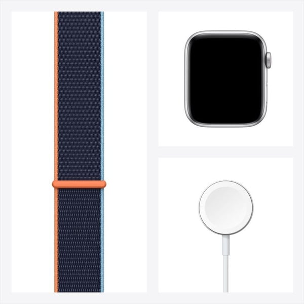 Apple Watch SE GPS+Cellular 40mm Silver Aluminum Case with Deep Navy Sport Loop Apple Watch SE GPS+Cellular 40mm Silver Aluminum Case with Deep Navy Sport Loop