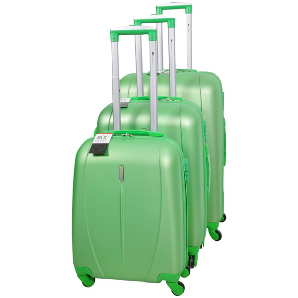 MX LF1985 Trolley Luggage Bag Green 3pc Set