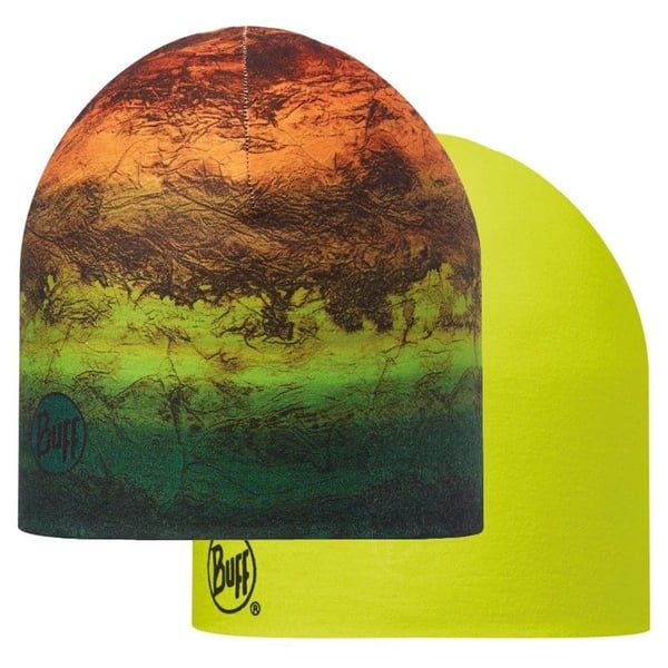 Buff Coolmax Reversible Hat Buff, Mot Multi, Yellow Fluor
