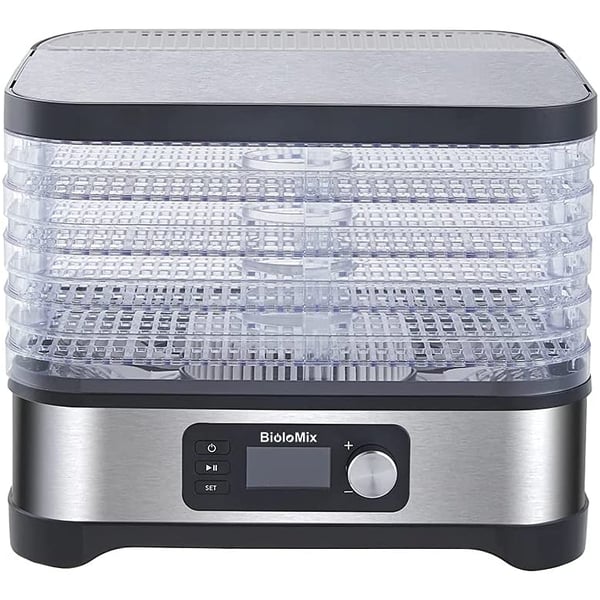 Biolomix Food Dehydrator Machine Bpa Free 5 Trays With Digital Timer And Temperature Control For Fruit Vegetable Meat Beef Jerky Bd1200e