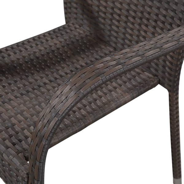 Vidaxl Stackable Outdoor Chairs 4 Pcs Poly Rattan Brown