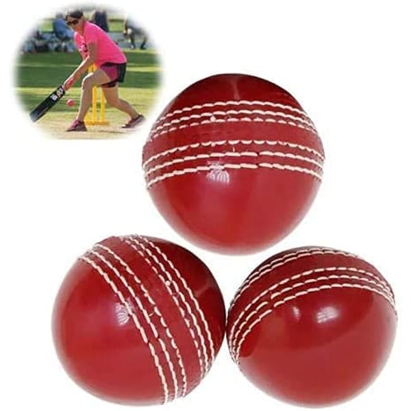 ULTIMAX Cricket Rubber Soft Balls Cricket Balls for Practice 1 packet inside 3 ball-RED