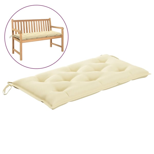 Vidaxl Garden Bench Cushion Cream White 100x50x7 Cm Fabric