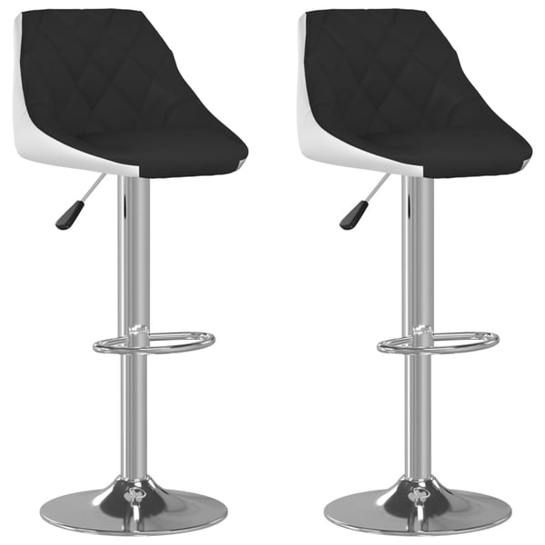 Vidaxl Bar Stools 2 Pcs Black And White Faux Leather Vidaxl Bar Stools 2 Pcs Black And White Faux Leather