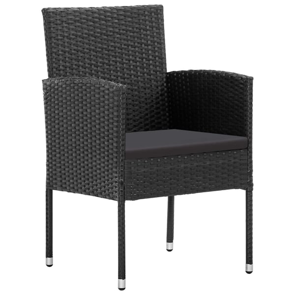 vidaXL 7 Piece Garden Dining Set Poly Rattan Black vidaXL 7 Piece Garden Dining Set Poly Rattan Black