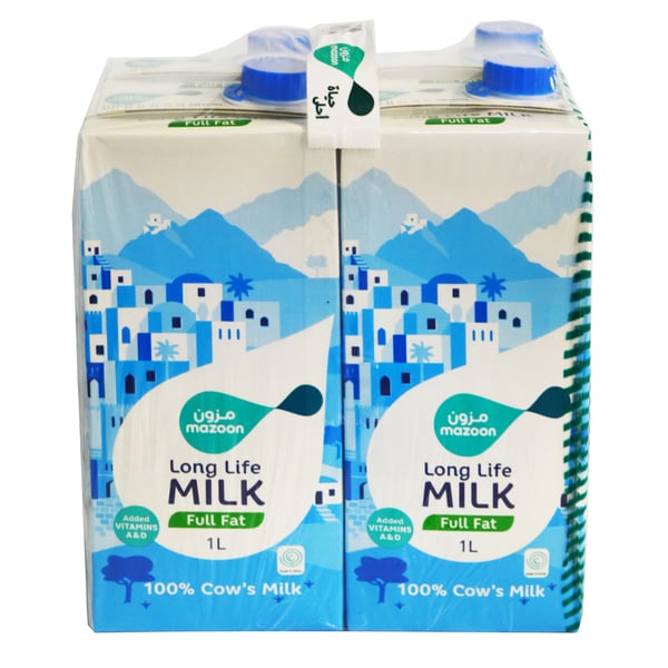 Mazoon Long Life Full Fat Milk - 1L (PACK OF 4) Mazoon Long Life Full Fat Milk - 1L (PACK OF 4)