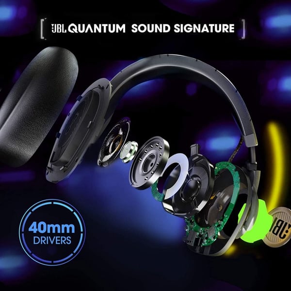 JBL QUANTUM100 Wired Over Ear Headphones Black