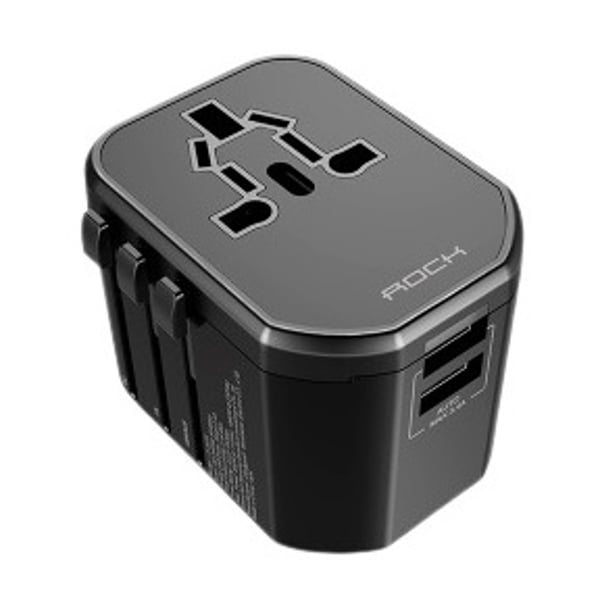 Rock BP-RCC Multi-Universal Travel Adapter + 3 in 1 Cable Black Rock BP-RCC Multi-Universal Travel Adapter + 3 in 1 Cable Black