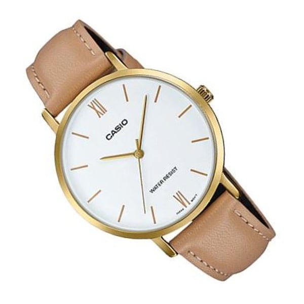 casio women's watch leather strap