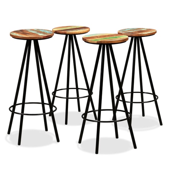 vidaXL Bar Stools 4 pcs Solid Reclaimed Wood vidaXL Bar Stools 4 pcs Solid Reclaimed Wood