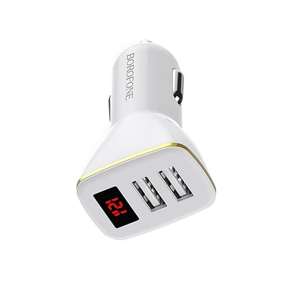 Borofone Speed Map In-Car Charger With Digital Display Dual USB Por Borofone Speed Map In-Car Charger With Digital Display Dual USB Por