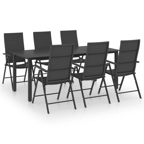 Vidaxl 7 Piece Garden Dining Set Black Vidaxl 7 Piece Garden Dining Set Black