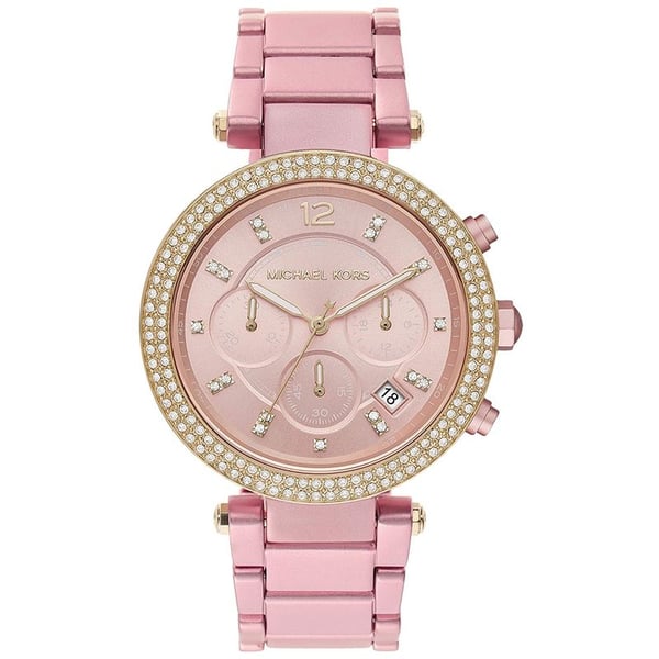 Michael Kors Parker Pink Aluminium Analog Women Watch MK6806 Michael Kors Parker Pink Aluminium Analog Women Watch MK6806